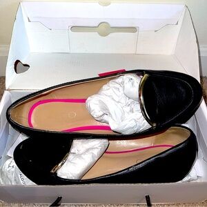 ALDO Black Slip-On Flats with Gold Accent (Size 8)